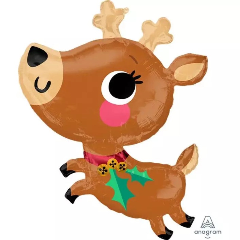 30" Adorable Reindeer Supershape Foil Balloon