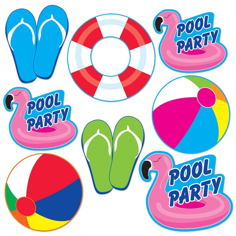 96 Pack Bulk Pool Party Cutouts