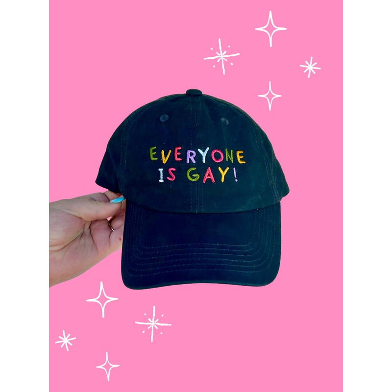 Everyone Is Gay Baseball Hat: Washed Black Denim