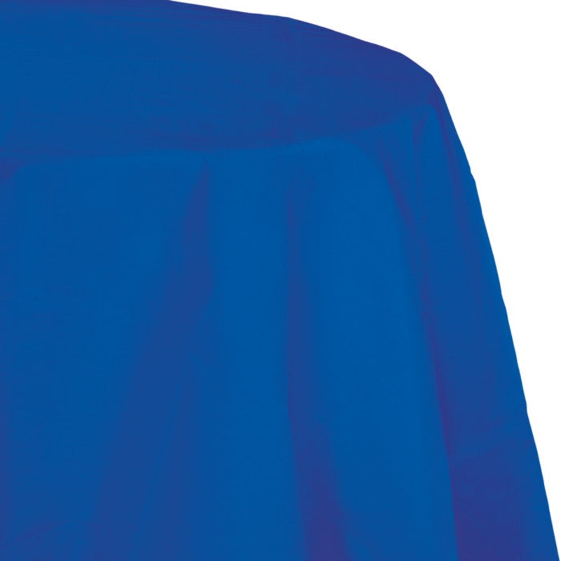 12 pc Bulk Cobalt Blue Round Paper Table Covers 82 inch