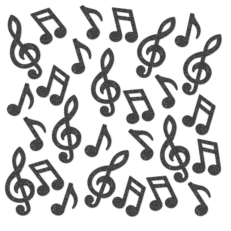 12 Pack Beistle Musical Note Deluxe Party Sparkle Confetti - black (0.5 Oz/Pkg)