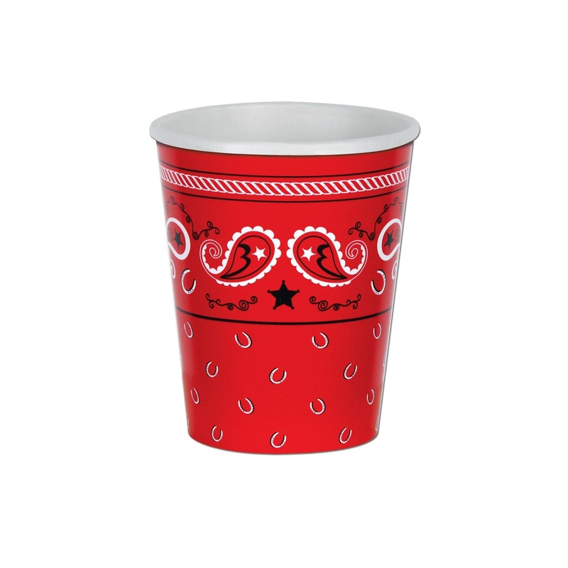 96 Pack Bulk Bandana Party Beverage Cups