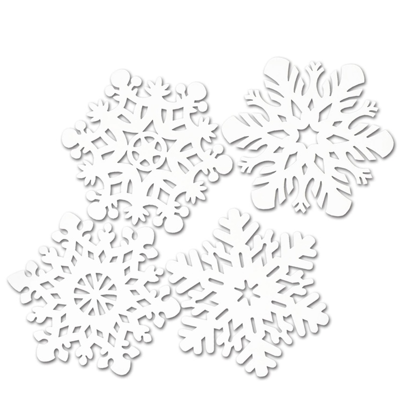 48 Pack Bulk Christmas Packaged Snowflake Cutouts