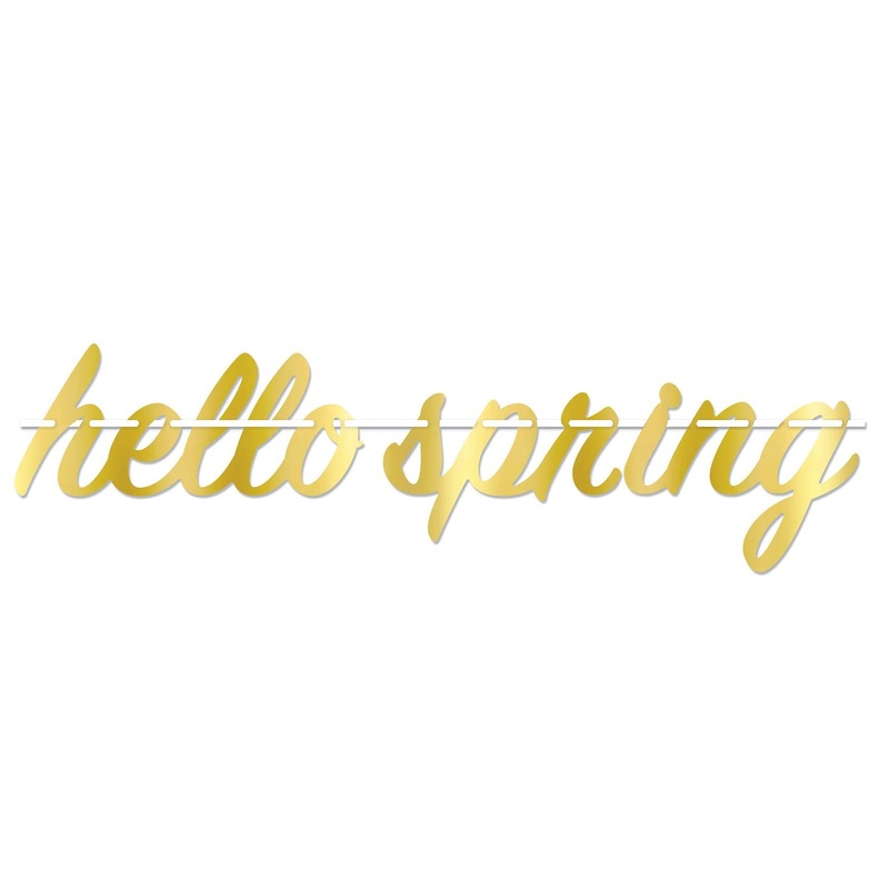 12 Pack Bulk Foil Hello Spring Party Streamer