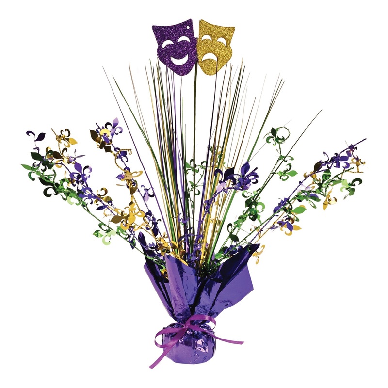 12 Pack Bulk Mardi Gras Gleam 'N Spray Centerpiece