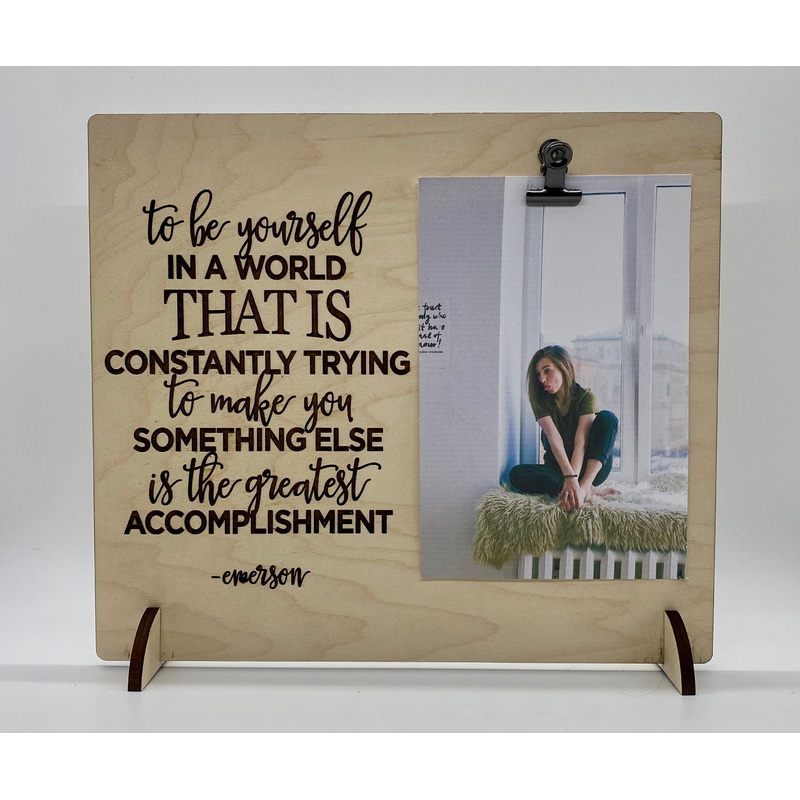 Emerson quote wood sign home decor, be yourself sign, to be yourself in a world that is constantly wood sign, home wall art