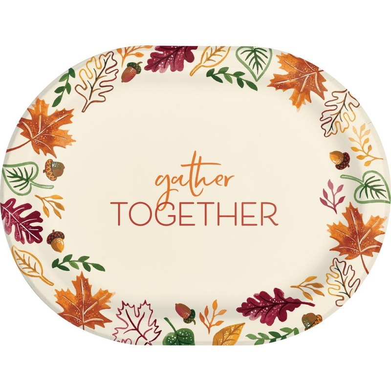 96 pc Bulk Fall Festivities Paper Oval Platter