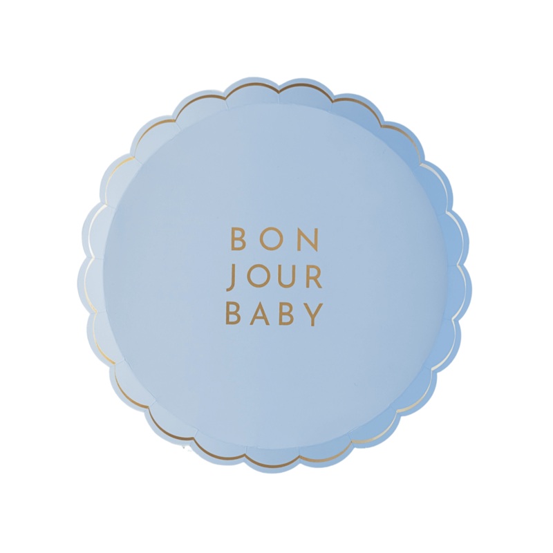 "Bonjour Baby" Sky Blue Small Plates