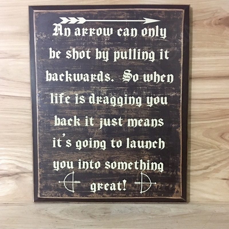 An Arrow Custom Wood Sign, Inspirational Wood Sign