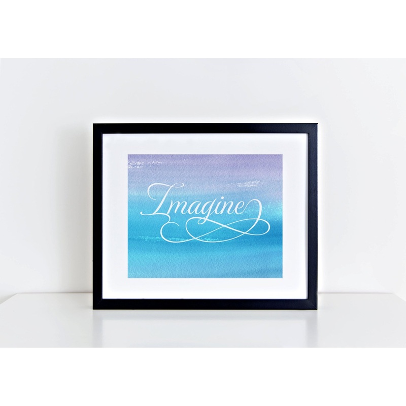 Imagine Wall Print, Colorful Imagine Wall Art Print