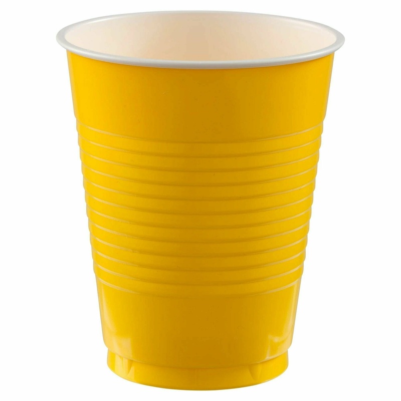 Yellow Sunshine - 18 oz. Plastic Cups, 20 Ct.