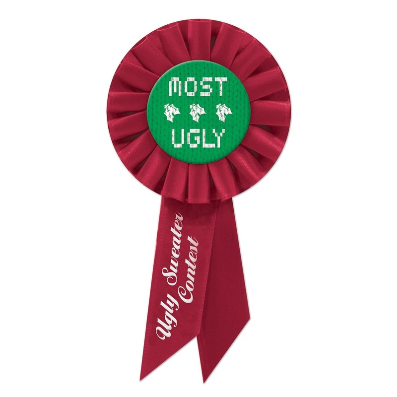 6 Pack Bulk Christmas Ugly Sweater Rosette