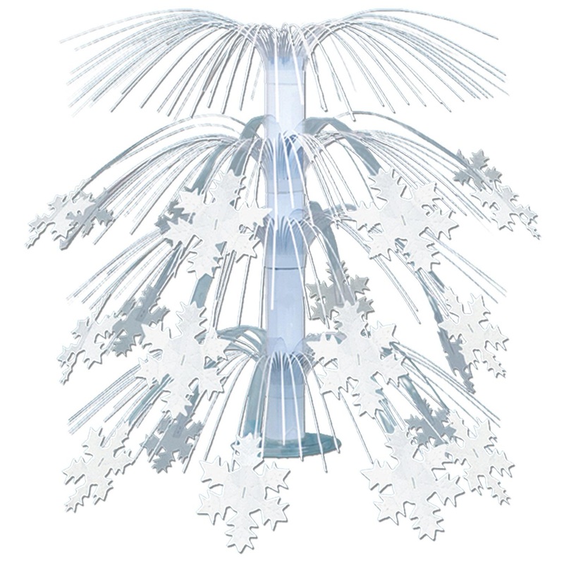 6 Pack Bulk Christmas Snowflake Cascade Centerpiece