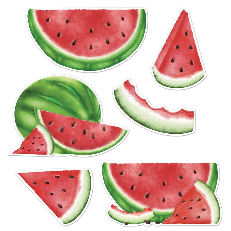 72 Pack Bulk Watermelon Party Cutouts