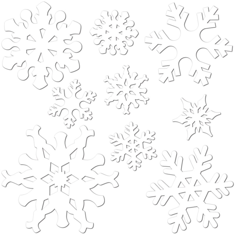 216 Piece Bulk Christmas Snowflake Cutouts- White