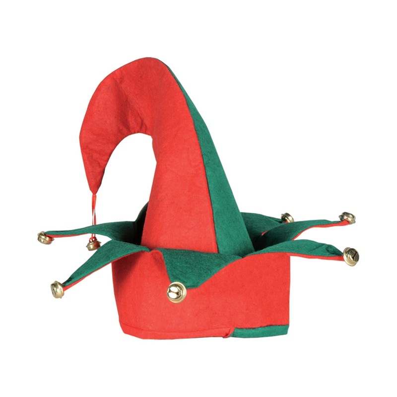 12 Pack Bulk Christmas Felt Elf Hat with Bells