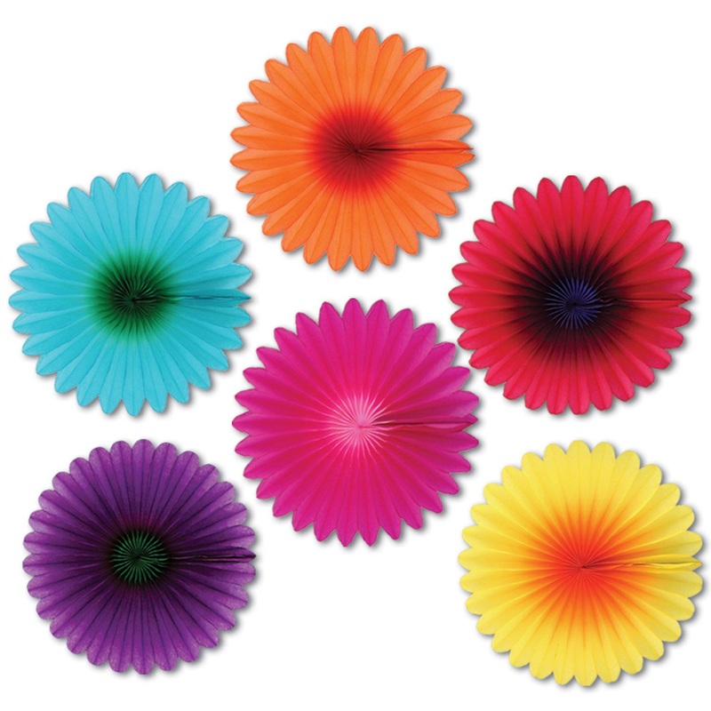 72 Piece Bulk Mini Flower Fans Party Decoration