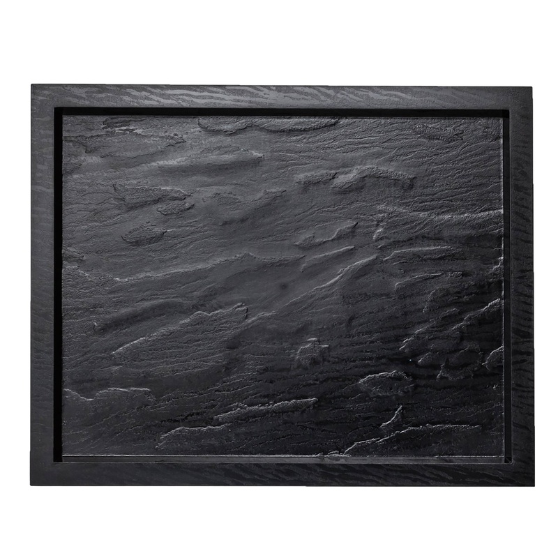 16.75 x 12.4 RUGGED FAUX SLATE TRAY  BLACK