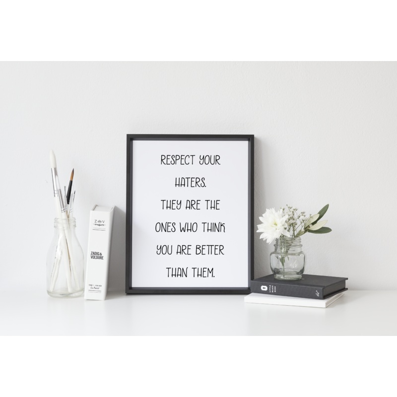 Respect Your Haters Wall Decor, Inspirational Wall Art Print