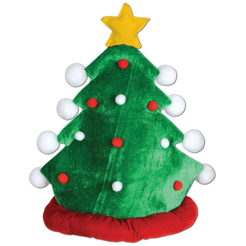 12 Pack Bulk Plush Christmas Tree Hat