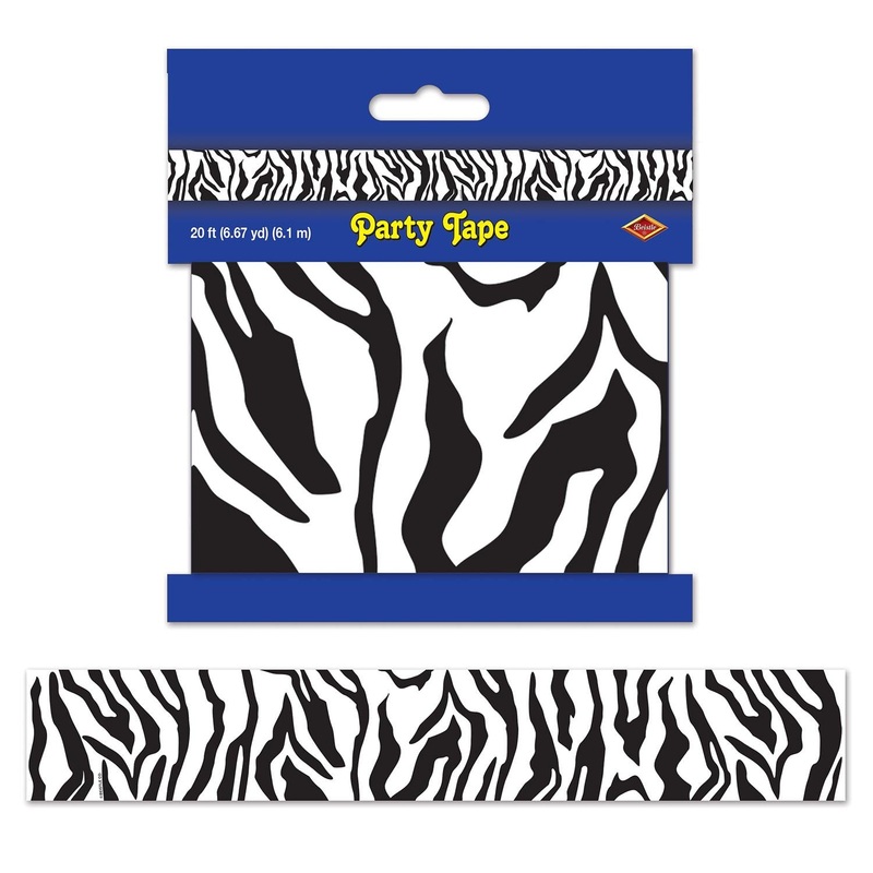12 Pack Bulk Zebra Print Party Tape