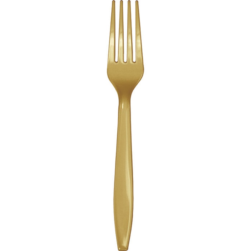 600 pc Bulk Glittering Gold Plastic Forks